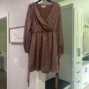 Brown leopard dress